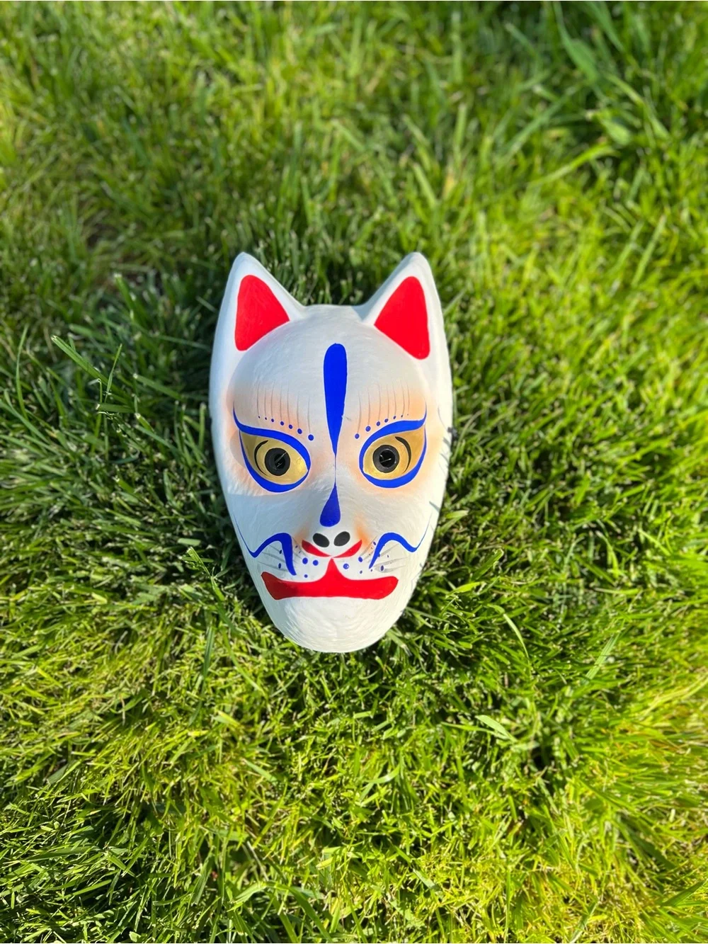 Japanese Kitsune Fox Mask | Handmade Papier-Mâché Washi Paper